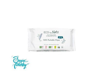 ECO vlhčené ubrousky Naty bez vůně- splachovatelné 56 ks