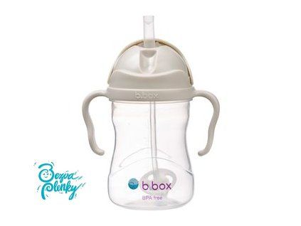 Hrneček s brčkem - béžový 240 ml